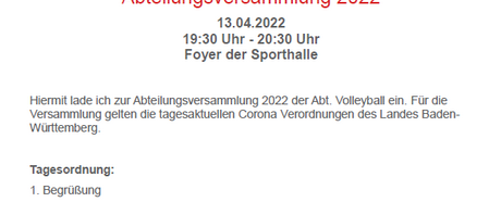Abteilungsversammlung 2022