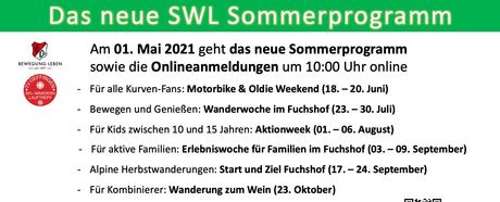 Anmeldung Sommerprogramm