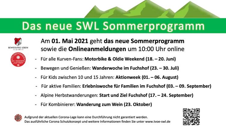Anmeldung Sommerprogramm