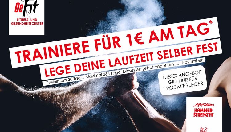 Training für 1€/Tag im OeFit! Angebot von 01.10.-15.11.2024