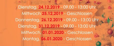 Gesonderte OeFit Oeffnungszeiten über die Feiertage und zwischen den Jahren.