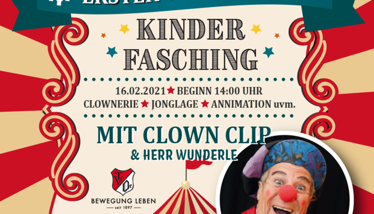 Virtueller Kinderfasching mit Clown Clip und Herrn Wunderle