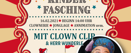 Virtueller Kinderfasching mit Clown Clip und Herrn Wunderle