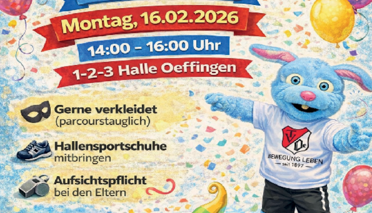 Faschings-Parcours am 16.02.26 in der 1-2-3 Halle