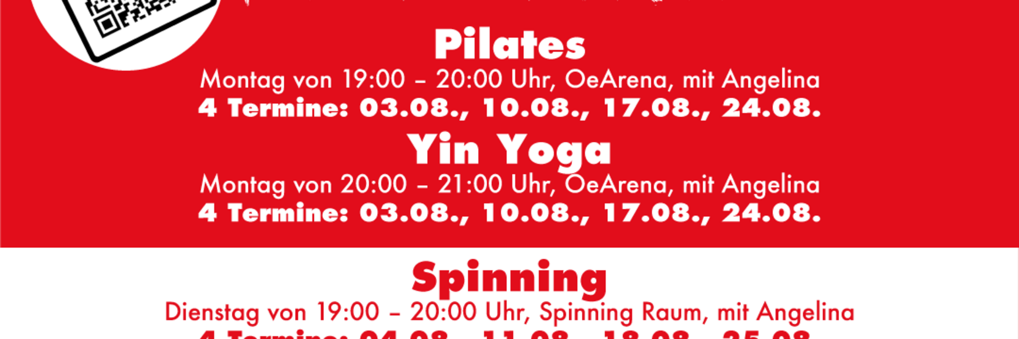 Fitness Kurse 2026 - Summer Holiday Edition