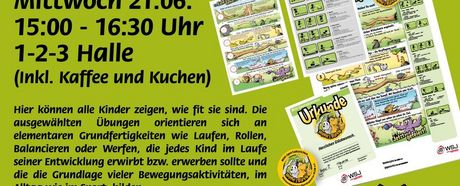 Mini-Sportabzeichen der Kindersportabteilung mit Hoppel & Bürste
