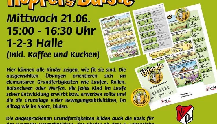 Mini-Sportabzeichen der Kindersportabteilung mit Hoppel & Bürste