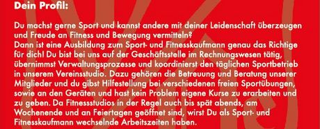 AZUBI WANTED! Ausbildung: Sport – und Fitnesskaufmann/-Frau beim TV Oeffingen