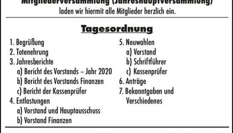 Jahreshauptversammlung TV Oeffingen 26.07.2021
