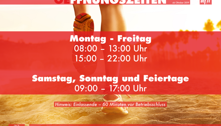 Neue Oeffnungszeiten im OeFit