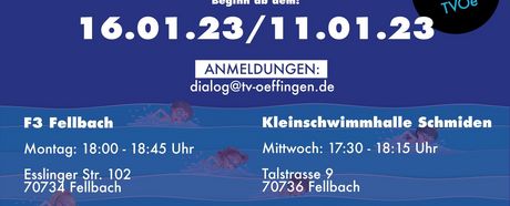 Schwimmkurs ab Januar 2023 - Jetzt anmelden