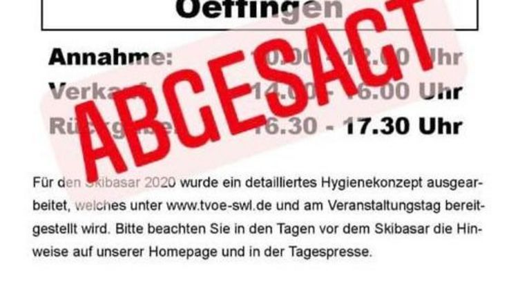 Absage Skibasar!