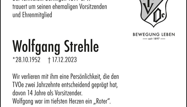 TVOe trauert um seinen ehemaligen Vorsitzenden und Ehrenmitglied