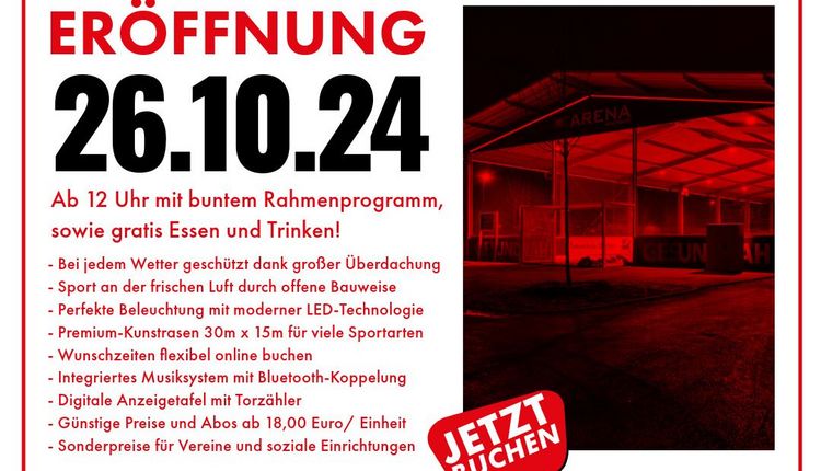 OeArena Oeffingen - Eröffnung und ab sofort online buchbar.