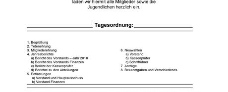 Einladung zur Mitgliederhauptversammlung