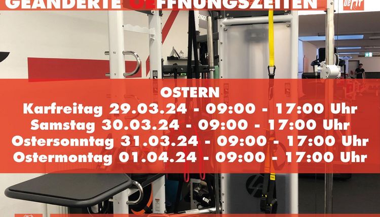 OeFit Oeffnungszeiten über Ostern