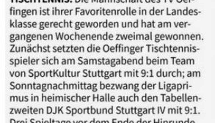 Fellbacher Zeitung | Herren I - Sportkultur und Sportbund 