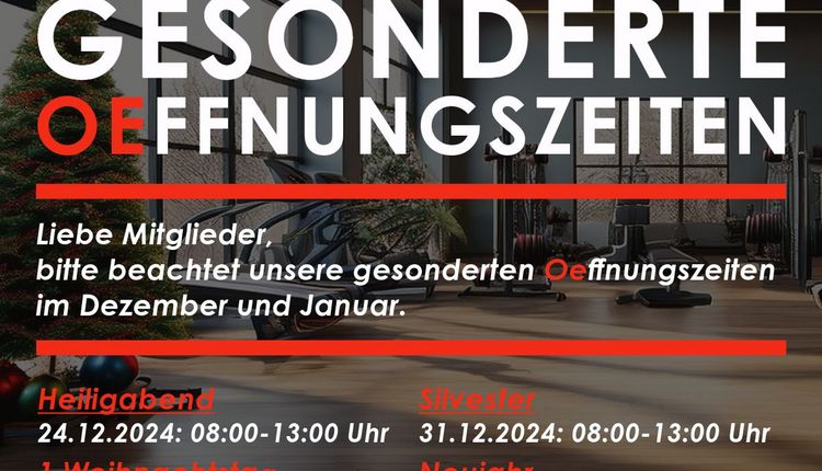 OeFit Oeffnungszeiten zwischen den Jahren