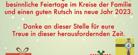 Frohes Fest und guten Rutsch vom TVOe