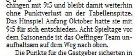 Fellbacher Zeitung: Herren I - FC Schechingen