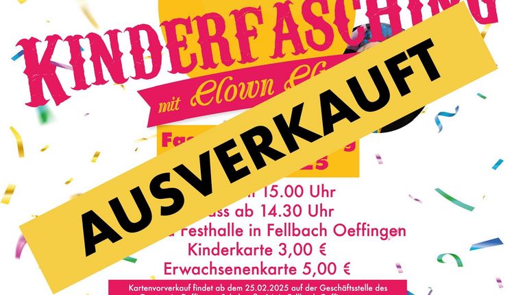 Kinderfasching 2025 mit Clown Clip / AUSVERKAUFT