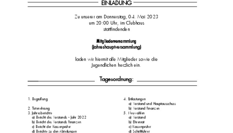 Mitgliederhauptversammlung